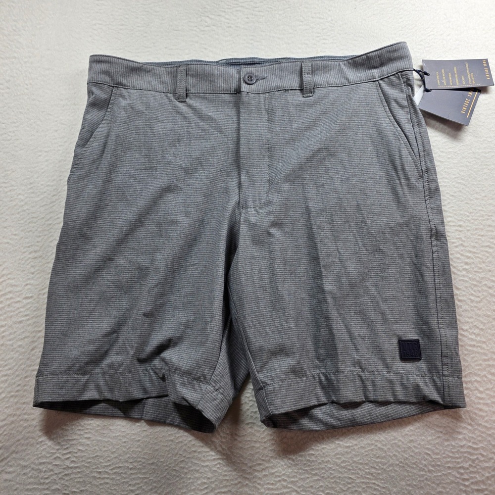 Vintage 1946 Golf Shorts Mens 38 Grey Performance Stretch Micro Stripe New - Picture 2 of 12
